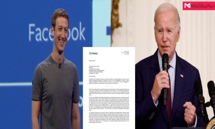 Facebook CEO Markzuckerberg, the letter he sent to Jim Jordan and US president Joe Biden