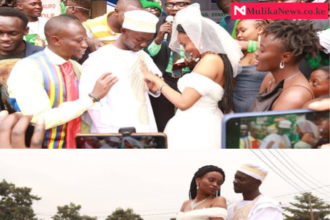 Tony Sherman and kendi Kay during their street wedding in Nairobi CBD