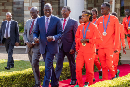 President Ruto with Olympic Winner