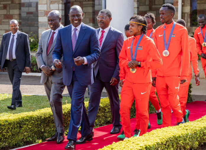 President Ruto with Olympic Winner