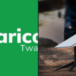 Safaricom logo and a picture of starlink device