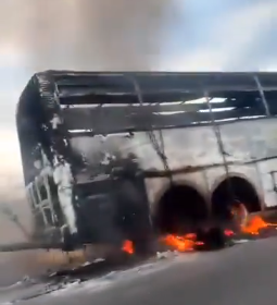 Coast bus burst into flames near Mtito ndei