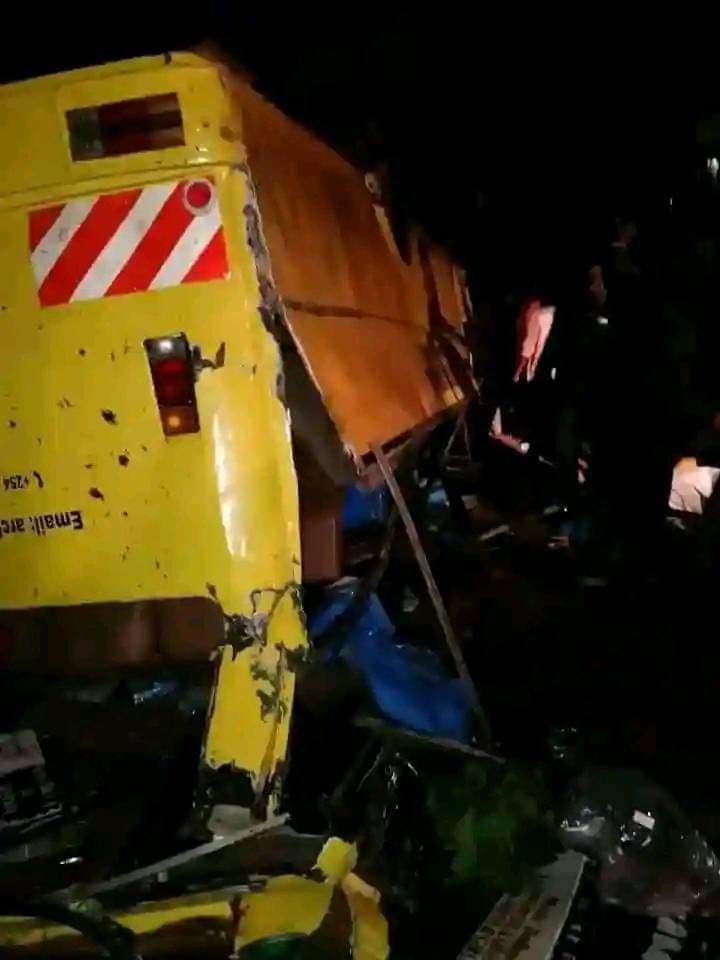 Arch Bishop Ezekiel Group of Schools Bus in the accident PHOTO| The star