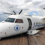 The Renegade Air Dash 8-300 plane landed on its belly as a result of failed landing gears in malakal south sudan