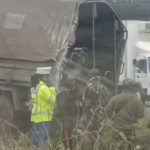 KDF truck in a ditch after rolling over injuring 25 soldiers