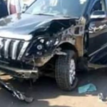 The prado that rammed Reagan Aludas's Motorcycle PHOTO| @cyprian_nyakundiH