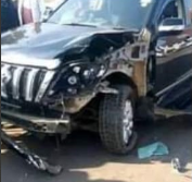 The prado that rammed Reagan Aludas's Motorcycle PHOTO| @cyprian_nyakundiH