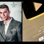 Cristiano Ronaldo Gold Plaque recievd after he surpassed 1 million subscribes PHOTO| @Bangtan_garrix