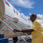 President Ruto bouarding a plane PHOTO| PCS