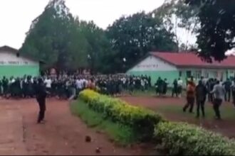 Students at St.Cecilia girls on strike