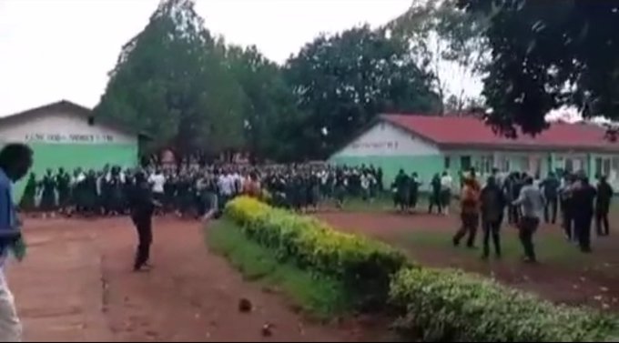 Students at St.Cecilia girls on strike