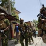 Kenyan police patrol Haiti streets