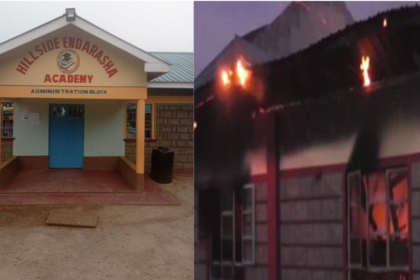 Endarasha academy administration block and the dormitory on fire