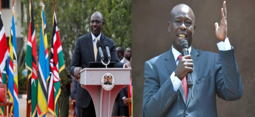 A collage of President William Ruto and Deputy President, Rigathi Gachagua