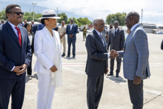 President William Ruto upon arrival in Haiti PHOTO| The-star