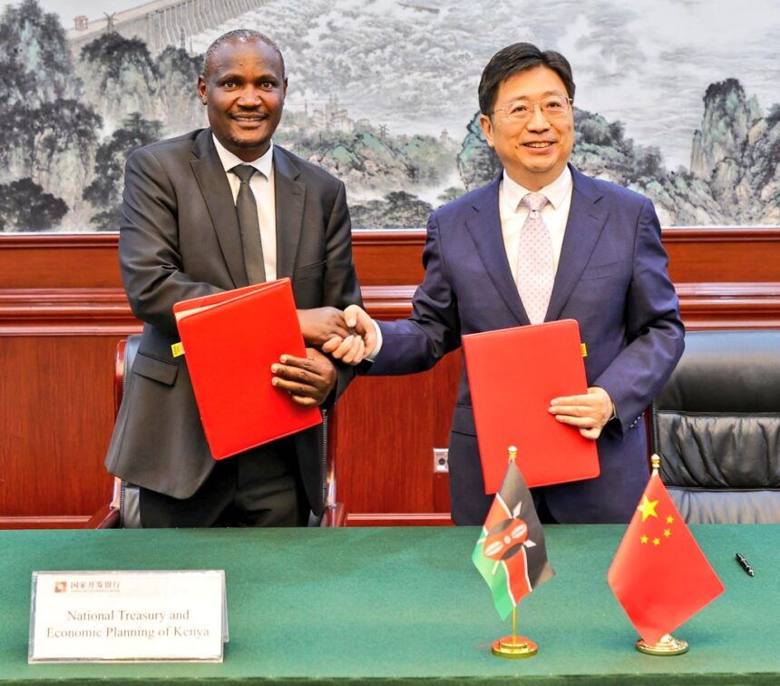 Treasury CS, JOHN MBadi with China Development Bank President, Tan Jiong PHOTO| capital news