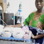 The 16-yr-old ugandan school girl with the quadruplets she just gave birth to PHOTO| East times