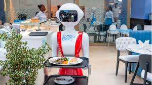 Robot waiter in Robots cafe restaurant in Nairobi PHOTO| Robotcafe