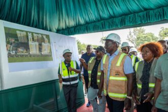 William Ruto at the construction of the Alego Usonga Affordable Housing Project