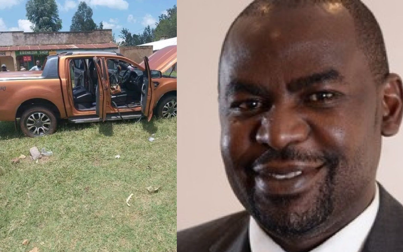 A collage of Kajiado Lawyer James Onchiri and his vehicle PHOTO| ODRi