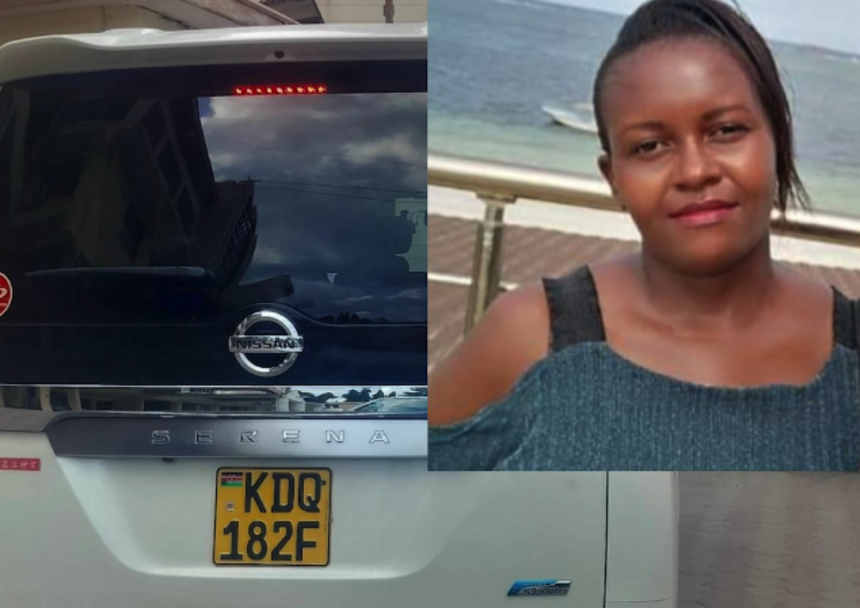 A collage of Victoria Mumbua and her vehicle PHOTO| UzalendoNews